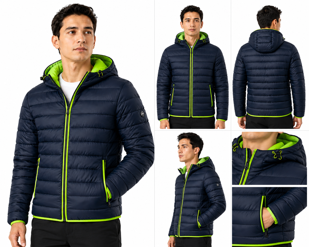 Chaqueta Acolchada Masculina con Capucha REF107 | Dotación Empresarial